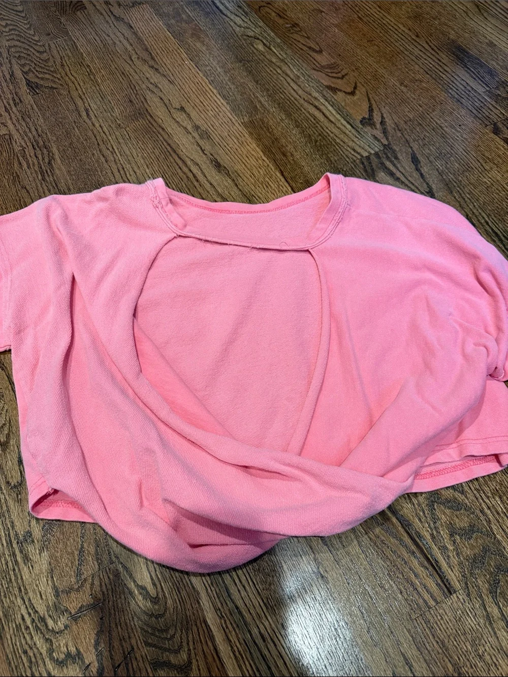 Free People Bubblegum Pink Cropped Crew Sweatshirt